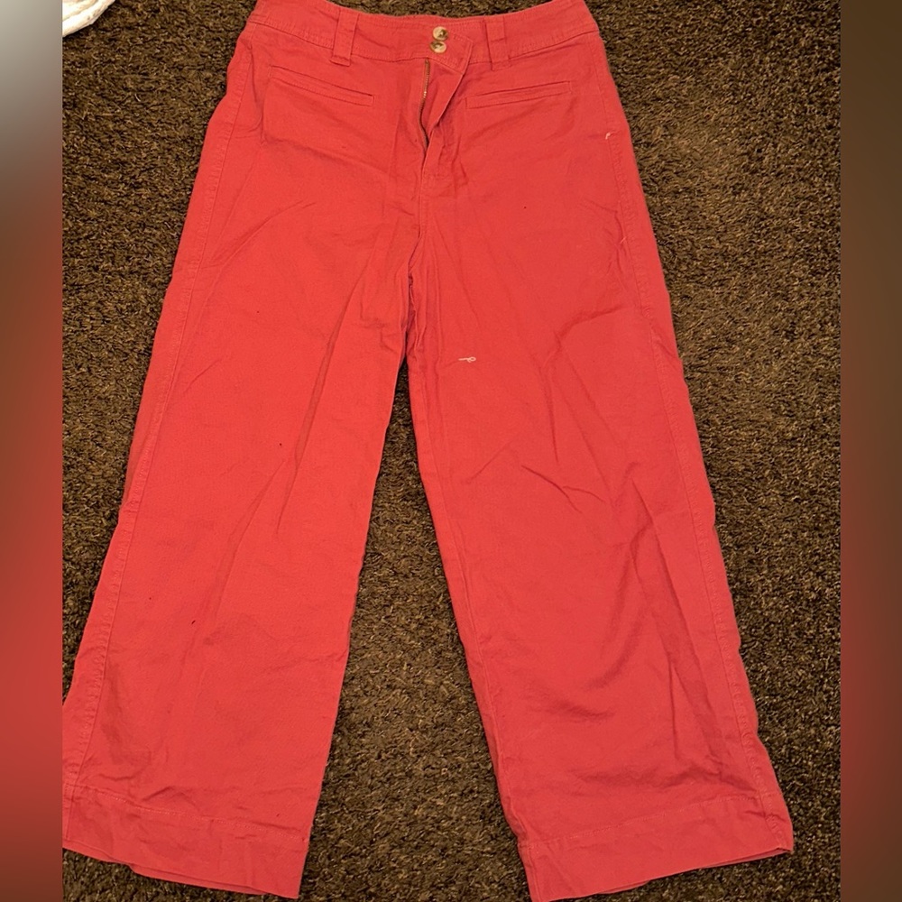 A New Day High Rise Cropped Wide Leg Pants in Dark Pink- Perfect for Work!